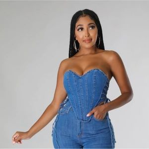 Denim corset